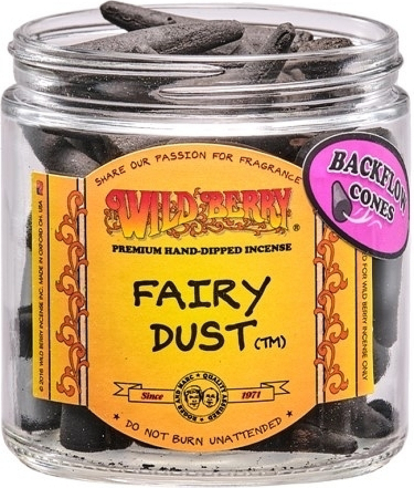 Wild Berry Fairy Dust Backflow Incense Cones [25 Cones Per Pack - Black]