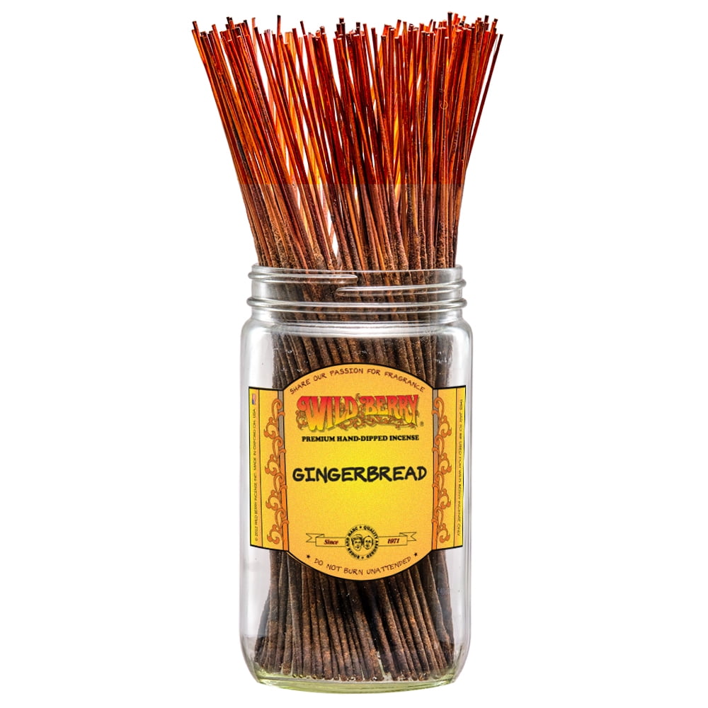 Wild Berry Incense Traditional 11" Sticks - Gingerbread - 100 Sticks - USA Made Wildberry