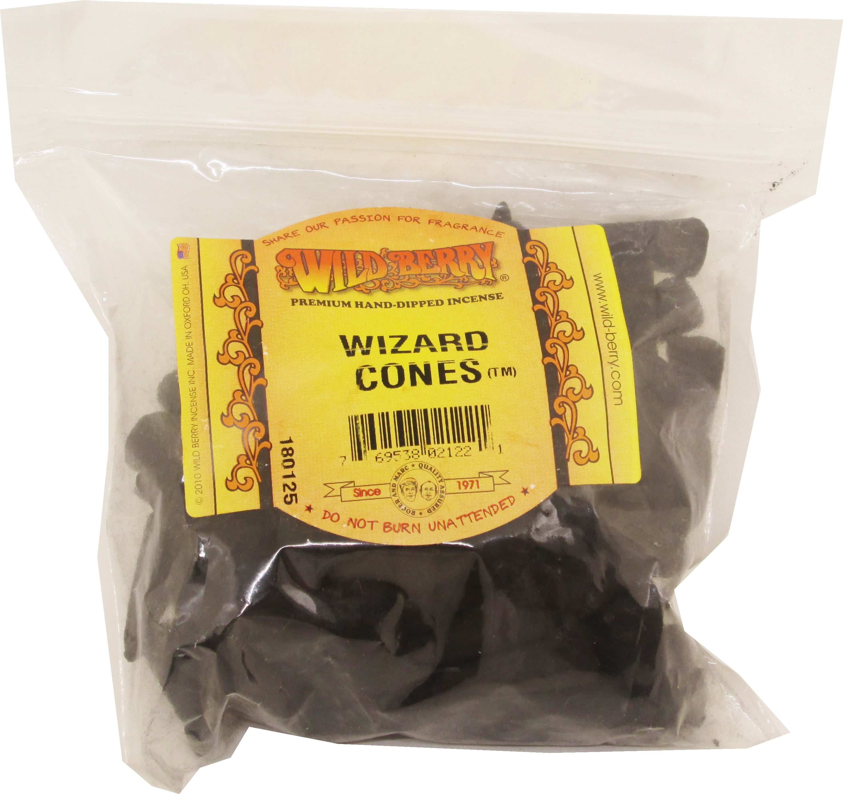 Wild Berry Wizard Incense Cones [100 Cones Per Bag - Black]