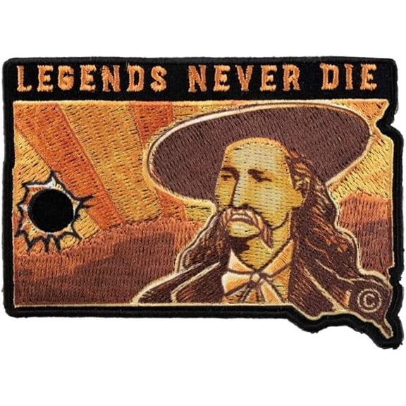 Wild Bill Hickock Legends Never Die Deadwood Souvenir Patch, Small Size