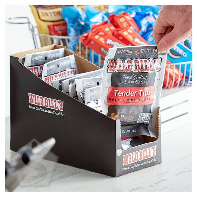 Wild Bill's 1 oz. Hickory Smoked Tender Tips Beef Jerky - 12/Case