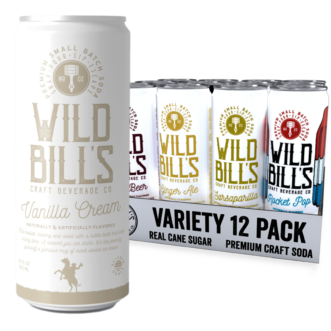 Root Beer Without High Fructose Corn Syrup Wild Bill's - 12-Flavor Soda Variety Sampler, Root Beer + Grape