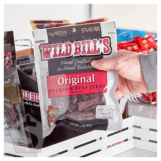 Wild Bill's 3 oz. Hickory Smoked Tender Tips Beef Jerky - 36/Case