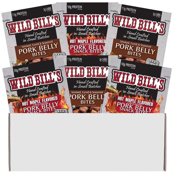 Wild Bill’s 6-Piece Pork Belly Lovers Gift Boxes (3 Original and 3 Hot Maple)