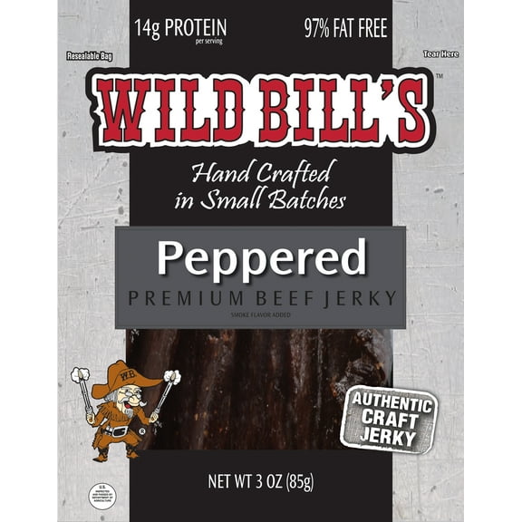 Wild Bill's Black Peppered Beef Jerky 3 Ounce Pack (3 count)