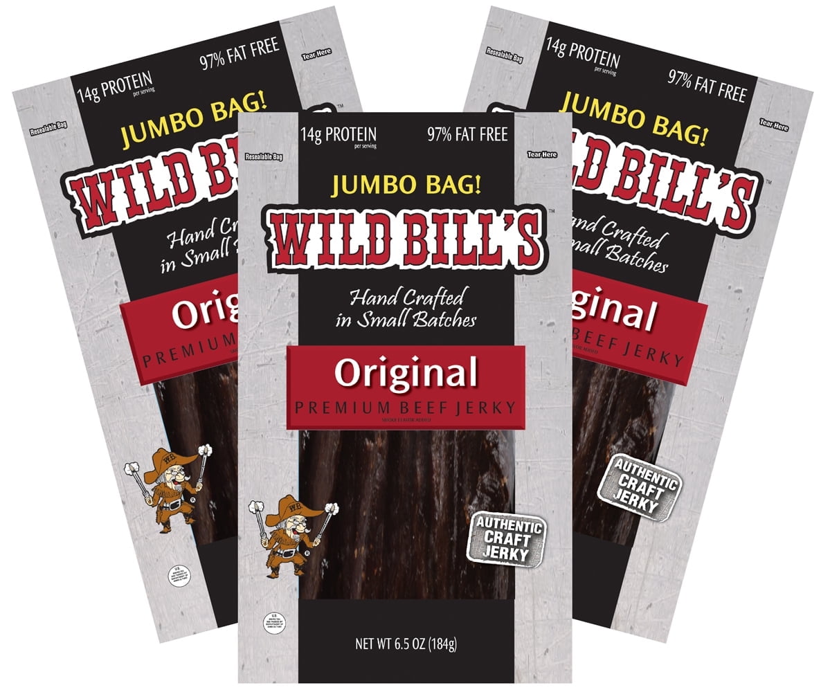 Wild Bill's Original Hickory Beef Jerky 6.5oz Packs - 3 Packs