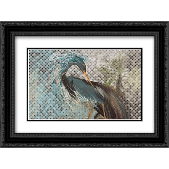 Wild Bird 2x Matted 24x18 Black Ornate Framed Art Print by Butcher, Sarah