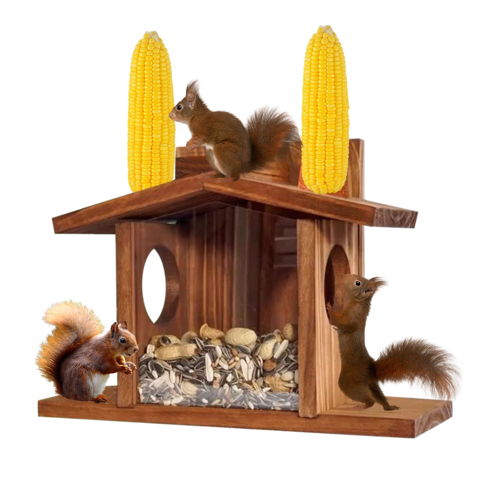 Wild Bird Feeders,Bird Feeders for Outdoors,Wooden Feeder Outdoor Garden Feeder Feeder Feeder Tabletop Ornament,Window Bird Feeders for Outdoors,Bird House Pole