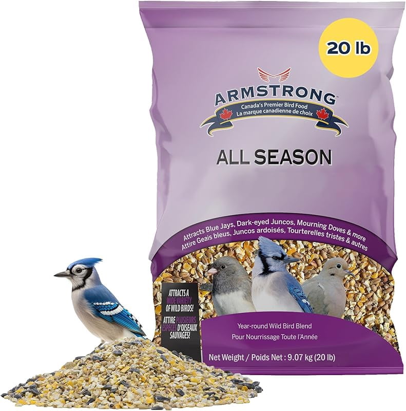 Wild Bird Food All Season Bird Seed Blend, 20 Pounds - with Cut Corn ...