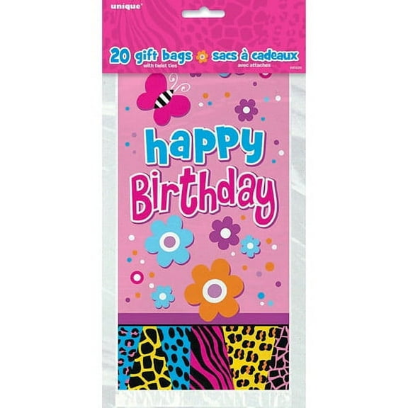 Wild Birthday Cello Bags, 20pk