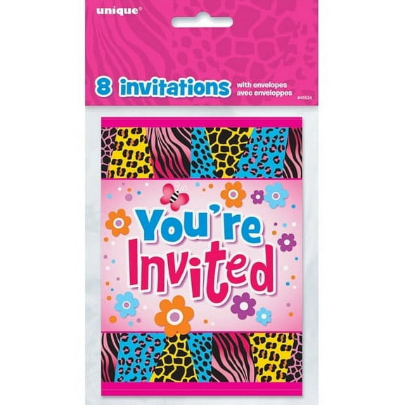 Wild Birthday Invitations, 8pk