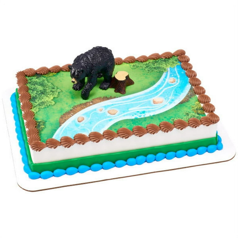 Black Bear Wedding Cake Topper Wood Heart Personalized Animal 