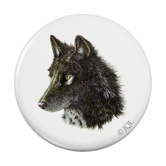 Wild Black Wolf Head Kitchen Refrigerator Locker Button Magnet