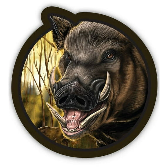 Wild Boar - 3" Vinyl Sticker - For Car Laptop I-Pad Phone Helmet Hard Hat - Waterproof Decal