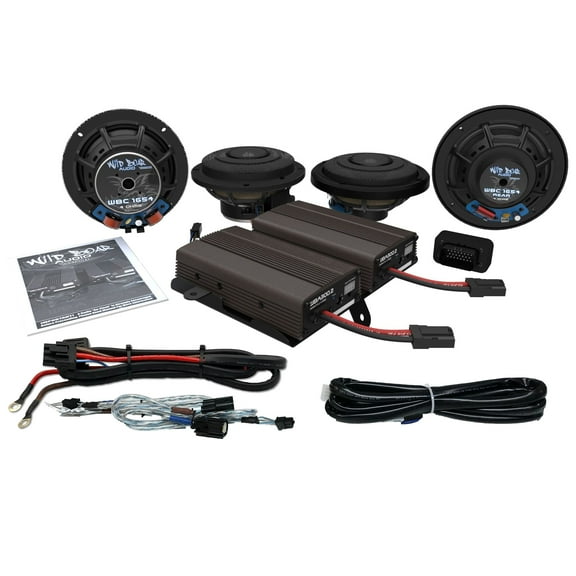 Wild Boar Audio 600 Watt Amplifier - 6.5" Front and Rear Speaker Kit for CVO Ultras (WBA-ULTRA-KIT-SE)