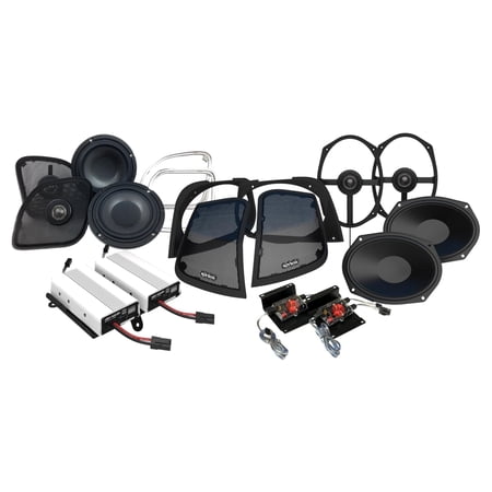 Wild Boar Audio WBA RETRO 800.4RG 4 Speaker & 2 Amp Kit with Cut-In Lid Adaptors for Road Glide