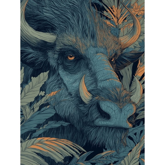 Wild Boar Jungle Canvas Print, Suitable for Living Room Bedroom Office Man Cave Lodge