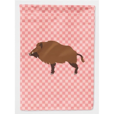 Wild Boar Pig Pink Check Garden Flag - Pink Check