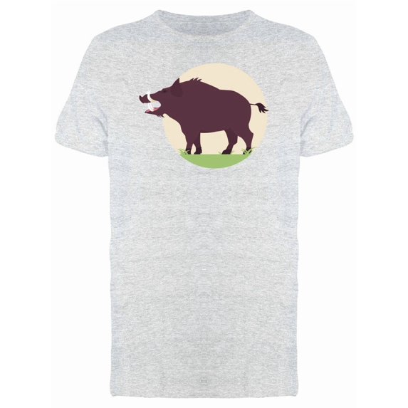 Wild Boar Roaring Flat Style Tee Men's -Image by Shutterstock