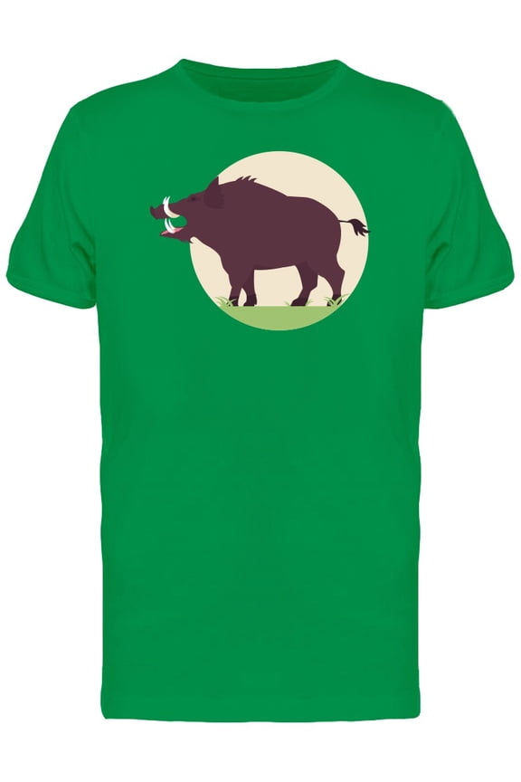 Wild Boar Roaring Flat Style Tee Men's -Image by Shutterstock