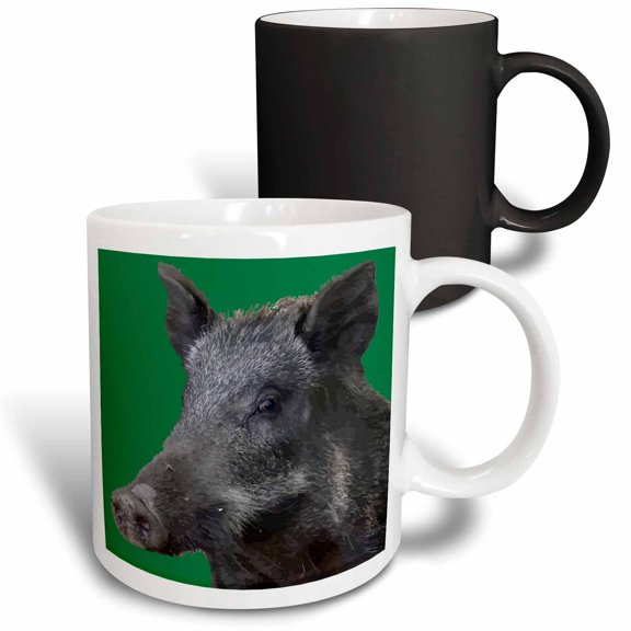 3drose, Wild Boar Vector Zodiac Animal, 11oz Magic Transforming Mug