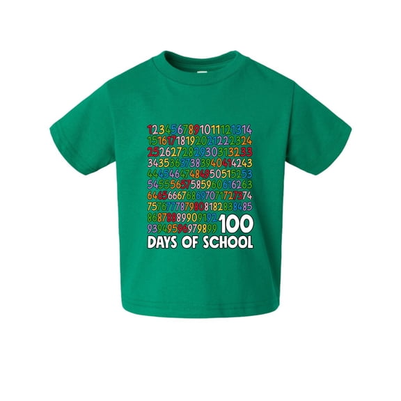 Wild Bobby 1 2 3 4 100 Days of School Colorful Counting, 100 Days of School 2024 2025 Design for Kids Youth Boys Girls School Toddler Crew Graphic T-Shirt