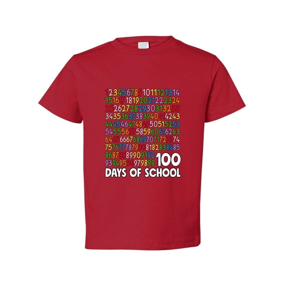 Wild Bobby 1 2 3 4 100 Days of School Colorful Counting, 100 Days of School 2024 2025 Design for Kids Youth Boys Girls School Toddler Crew Graphic T-Shirt