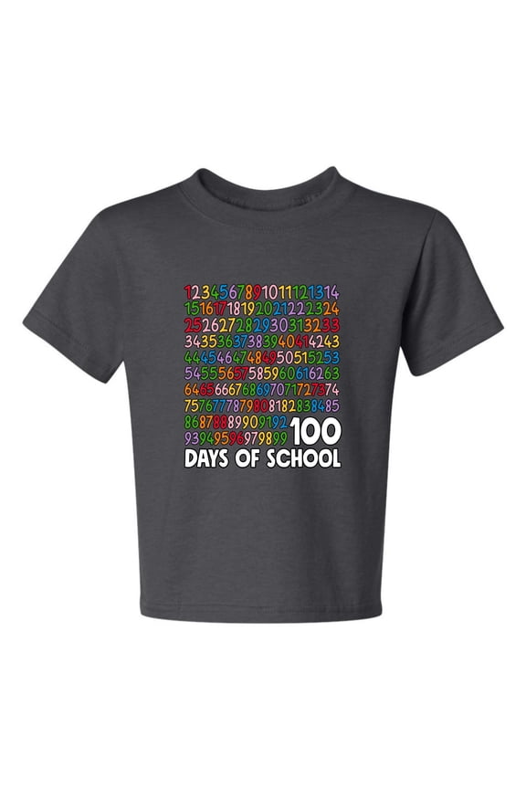 1 2 3 4 100 Days of School Colorful Counting, 100 Days of School 2024 2025 Design for Kids Youth Boys Girls School Unisex Boys Girls Graphic Youth T-Shirt
