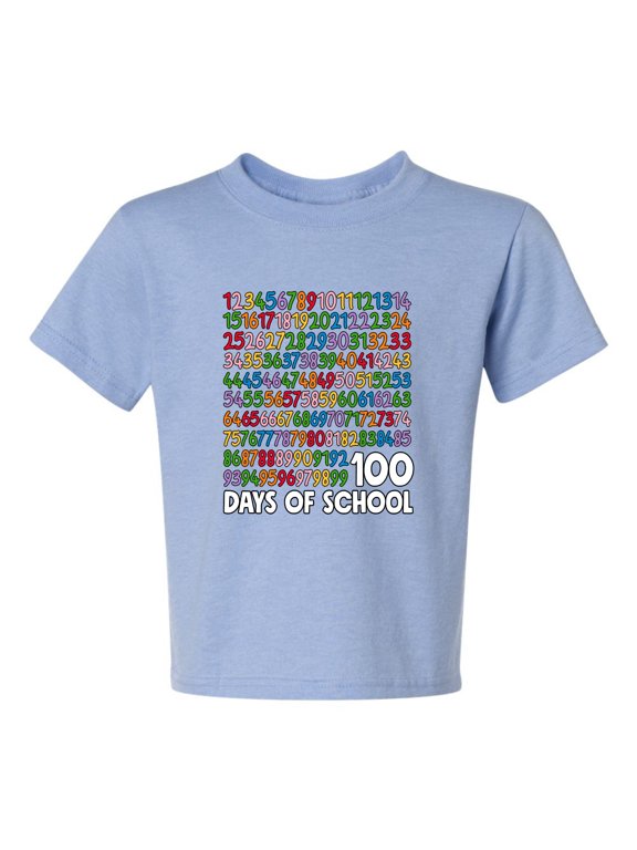 1 2 3 4 100 Days of School Colorful Counting, 100 Days of School 2024 2025 Design for Kids Youth Boys Girls School Unisex Boys Girls Graphic Youth T-Shirt