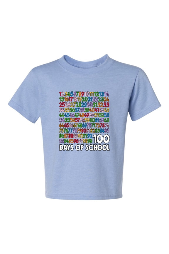 1 2 3 4 100 Days of School Colorful Counting, 100 Days of School 2024 2025 Design for Kids Youth Boys Girls School Unisex Boys Girls Graphic Youth T-Shirt