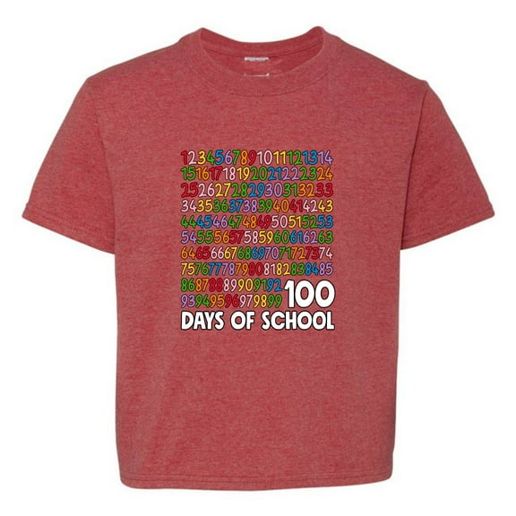 Wild Bobby 1 2 3 4 100 Days of School Colorful Counting, 100 Days of School 2024 2025 Design for Kids Youth Boys Girls School Unisex Boys Girls Graphic Youth T-Shirt