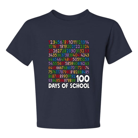 Wild Bobby 1 2 3 4 100 Days of School Colorful Counting, 100 Days of School 2024 2025 Design for Kids Youth Boys Girls School Unisex Boys Girls Graphic Youth T-Shirt