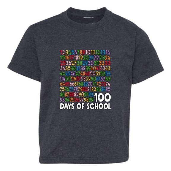 Wild Bobby 1 2 3 4 100 Days of School Colorful Counting, 100 Days of School 2024 2025 Design for Kids Youth Boys Girls School Unisex Boys Girls Graphic Youth T-Shirt