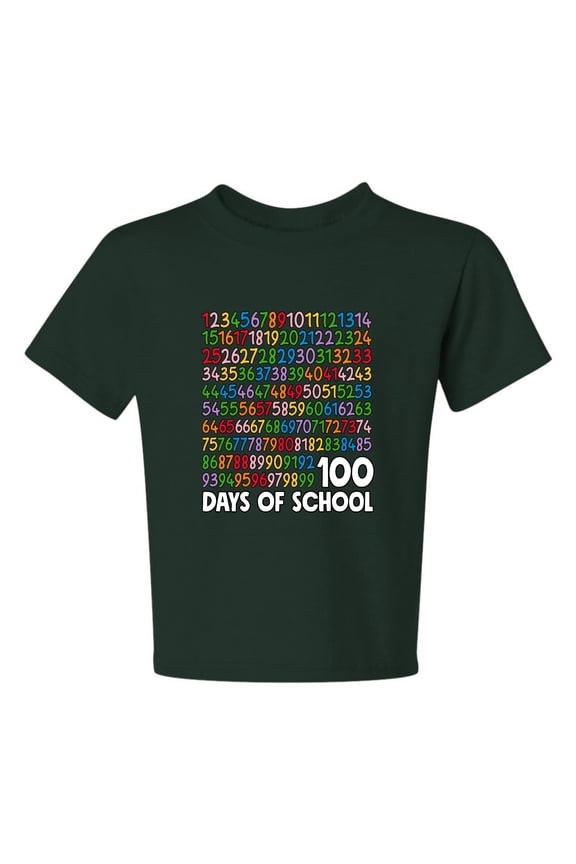 1 2 3 4 100 Days of School Colorful Counting, 100 Days of School 2024 2025 Design for Kids Youth Boys Girls School Unisex Boys Girls Graphic Youth T-Shirt