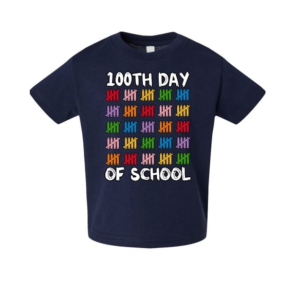 Wild Bobby 100th Day of School Cute Counting Pencils, 100 Days of School 2024 2025 Design for Kids Youth Boys Girls School Toddler Crew Graphic T-Shirt