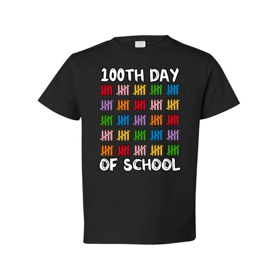 Wild Bobby 100th Day of School Cute Counting Pencils, 100 Days of School 2024 2025 Design for Kids Youth Boys Girls School Toddler Crew Graphic T-Shirt