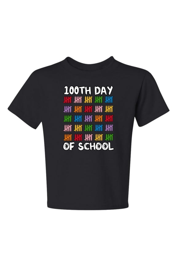 100th Day of School Cute Counting Pencils, 100 Days of School 2024 2025 Design for Kids Youth Boys Girls School Unisex Boys Girls Graphic Youth T-Shirt