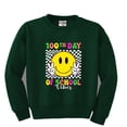 thumbnail image 1 of Wild Bobby 100th Day of School Retro Cute Smiley Face, 100 Days of School 2024 2025 Design for Kids Youth Boys Girls School Unisex Boys Girls Crewneck Graphic Sweatshirt, 1 of 6