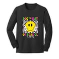 thumbnail image 1 of Wild Bobby 100th Day of School Retro Cute Smiley Face, 100 Days of School 2024 2025 Design for Kids Youth Boys Girls School Youth Longsleeve Shirt, 1 of 6