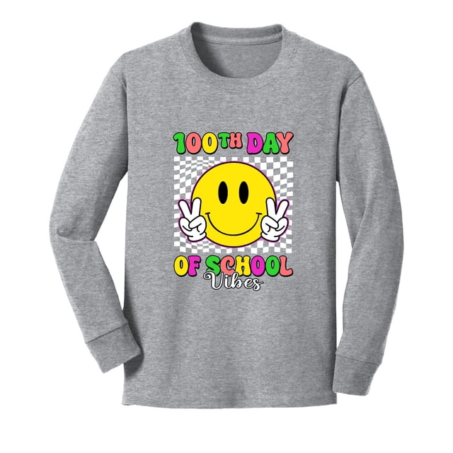 Wild Bobby 100th Day of School Retro Cute Smiley Face, 100 Days of ...