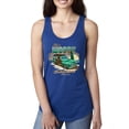thumbnail image 1 of Wild Bobby, 1946 Vintage Ford Woody Chasing Waves Cars and Trucks Ladies Racerback Tank Top, Royal, X-Large, 1 of 3