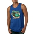 thumbnail image 1 of Wild Bobby, 1946 Vintage Ford Woody Chasing Waves Cars and Trucks Mens Graphic Tank Top, Royal, 3XL, 1 of 3
