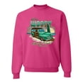 thumbnail image 1 of Wild Bobby, 1946 Vintage Ford Woody Chasing Waves Cars and Trucks Unisex Crewneck Graphic Sweatshirt, Fuschia, Medium, 1 of 3