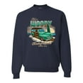 thumbnail image 1 of Wild Bobby, 1946 Vintage Ford Woody Chasing Waves Cars and Trucks Unisex Crewneck Graphic Sweatshirt, Navy, Medium, 1 of 3