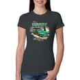 thumbnail image 1 of Wild Bobby, 1946 Vintage Ford Woody Chasing Waves Cars and Trucks Womens Slim Fit Junior Tee, Dark Grey, Small, 1 of 3