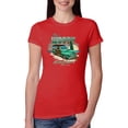 thumbnail image 1 of Wild Bobby, 1946 Vintage Ford Woody Chasing Waves Cars and Trucks Womens Slim Fit Junior Tee, Red, 2XL, 1 of 3