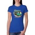 thumbnail image 1 of Wild Bobby, 1946 Vintage Ford Woody Chasing Waves Cars and Trucks Womens Slim Fit Junior Tee, Royal, Medium, 1 of 3