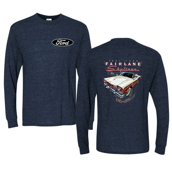 Wild Bobby 1957 Ford Fairlane Skyliner 312 Convertible Classic Vintage Car Lover Men Long Sleeve Shirt