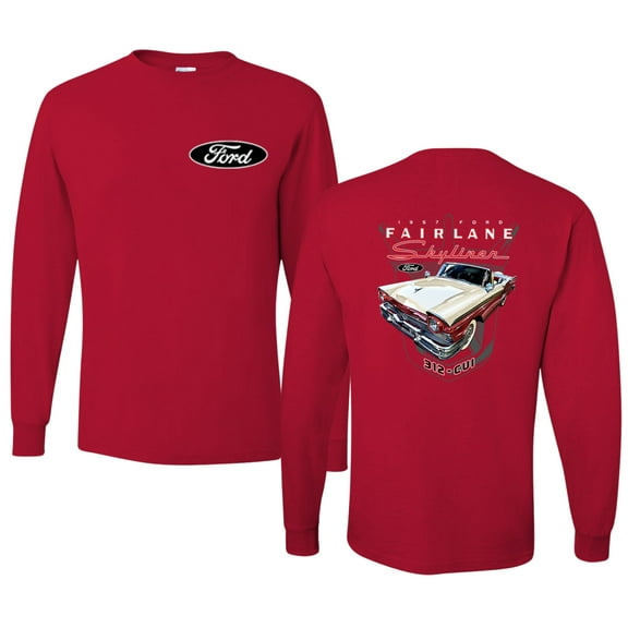Wild Bobby 1957 Ford Fairlane Skyliner 312 Convertible Classic Vintage Car Lover Men Long Sleeve Shirt