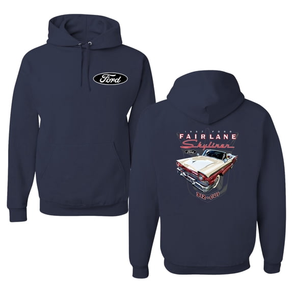 Wild Bobby 1957 Ford Fairlane Skyliner 312 Convertible Classic Vintage Car Lover Unisex Hoodie Sweatshirt